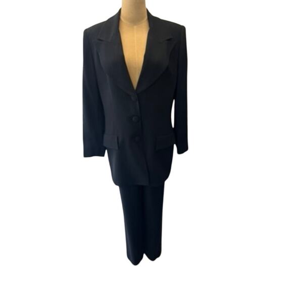"CHRISTIAN DIOR" VINTAGE Black Blazer and Pant Set SZ 14 Business Professional - Picture 1 of 16
